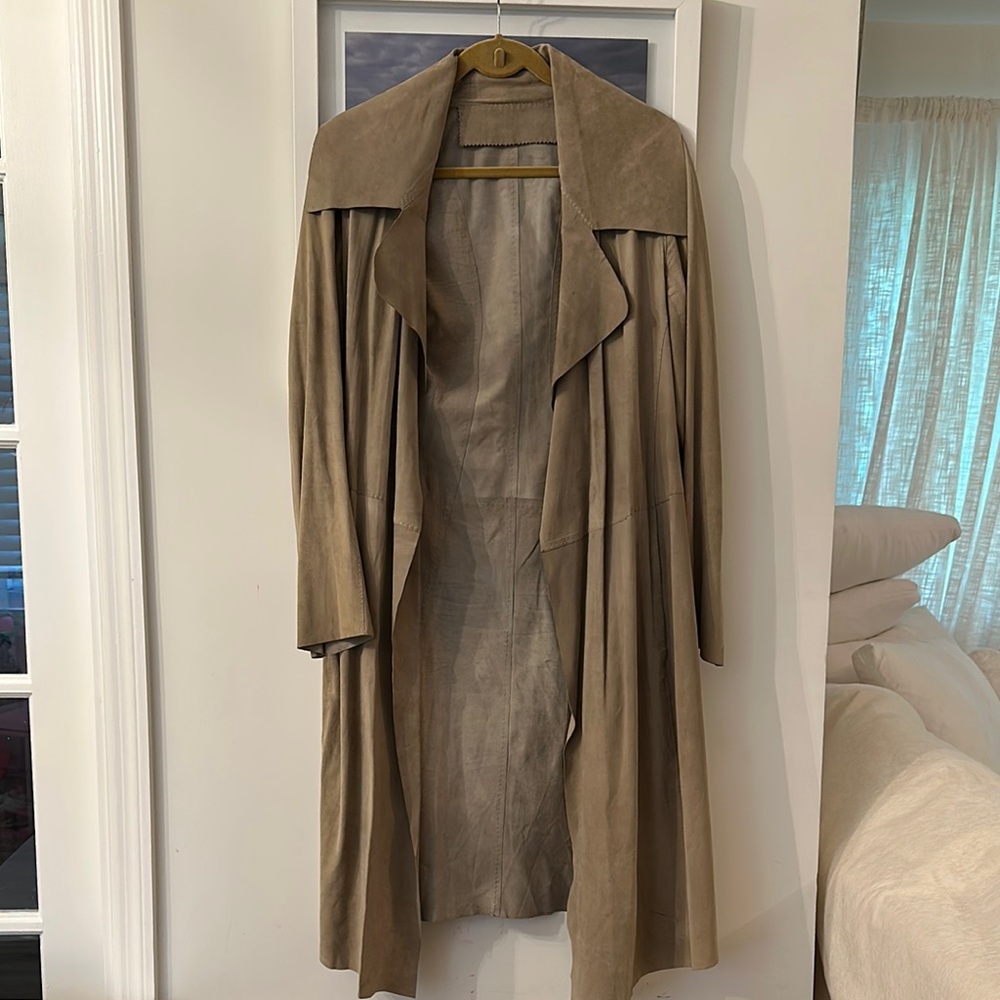 Donna karan  Classic Tan Trench Coat leather